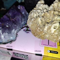 Purple Amethyst And Another Interesting Rock I Can't Identify 