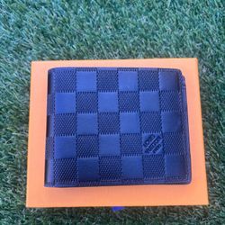 Louis Vuitton Wallet Black Checkered Leather