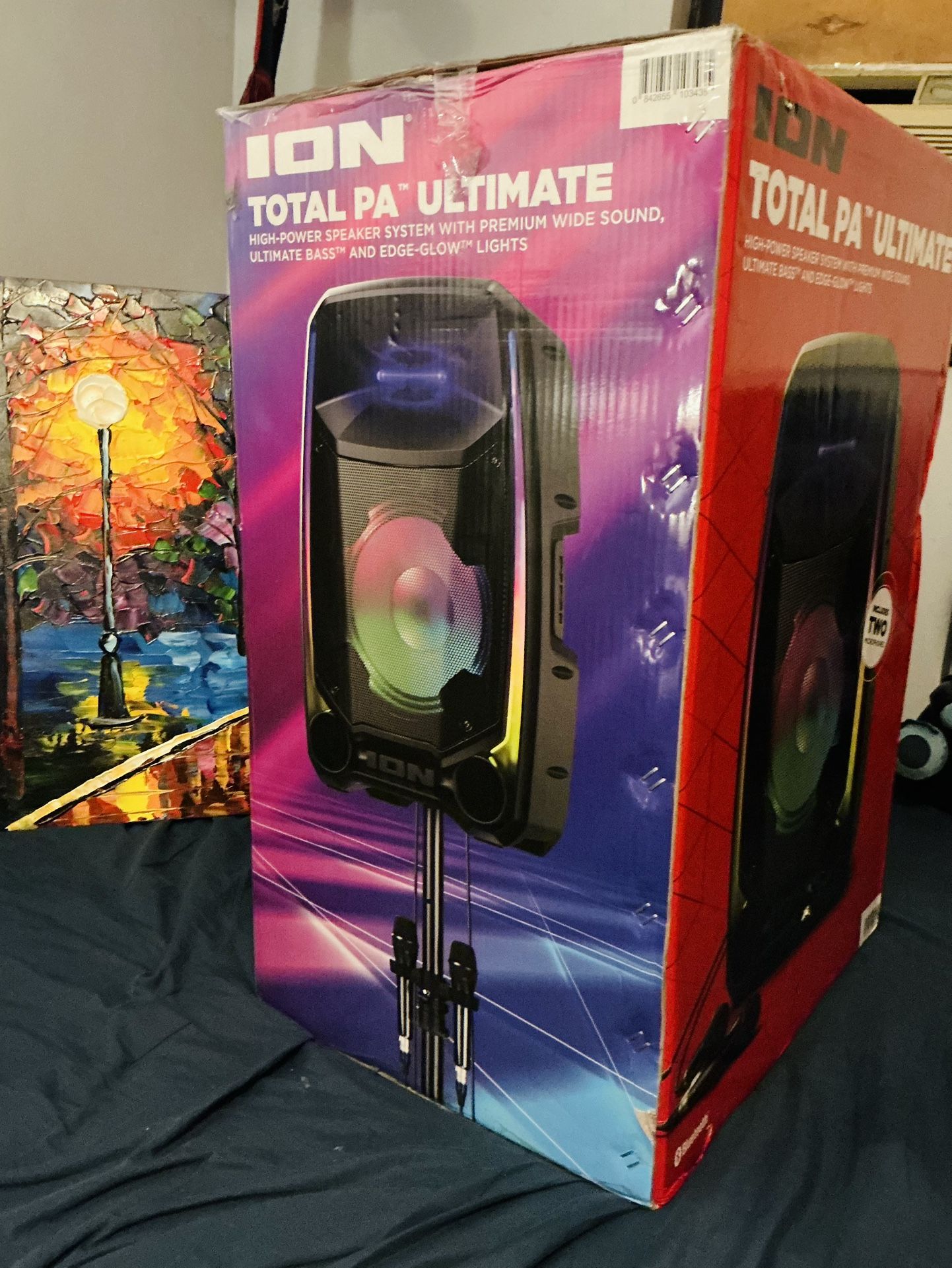 ION Total PA Ultimate 650W Bluetooth Speaker System | Party PA | 2 Mics + LED Lights | FM Radio