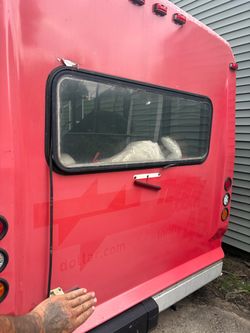 Red Commercial Shuttle Bus