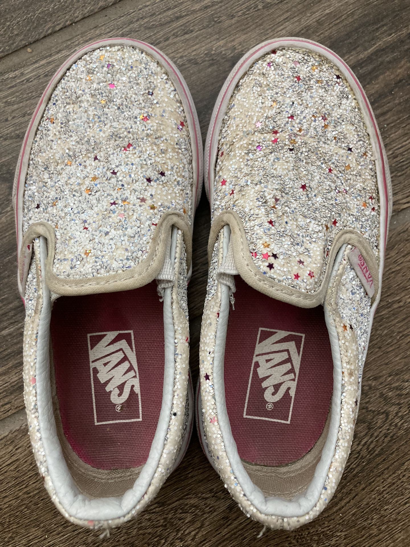 Vans Glitter White Kids Shoes Size 11