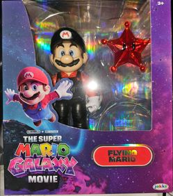 The Super Mario Galaxy Movie Cloud Mario Figure with Red Star accessory