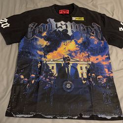 Godspeed graphic tee blue and black size S