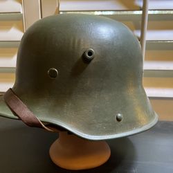 WW1 German M1916 Helmet With Liner And Chinstrap Original Paint