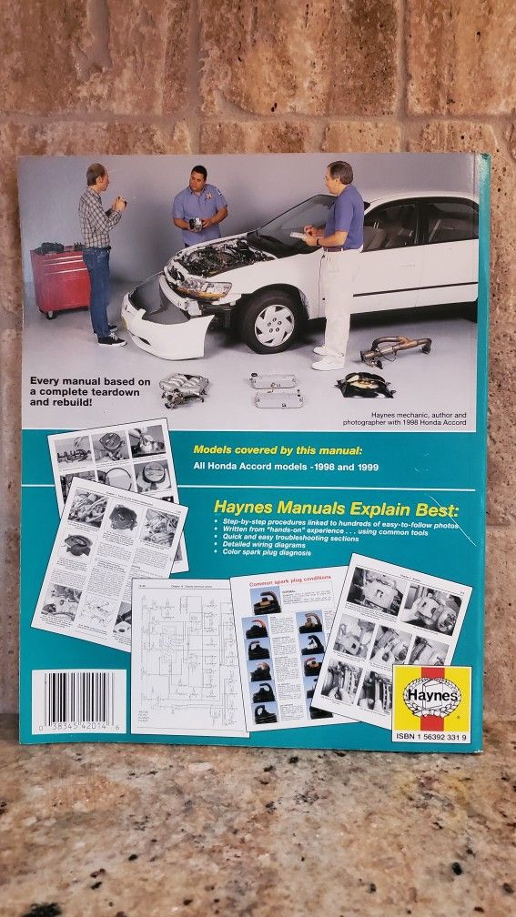 Book Honda Accord 1998 & 99 Repair Manual