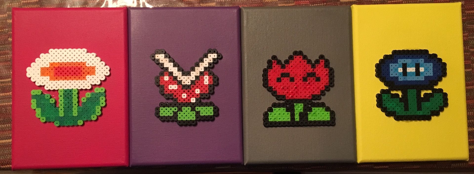 Mario bros flowers Perler beads