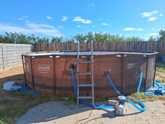 Coleman Power Steel Above Ground Pool with Ladder and Pump