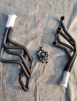 Freshly Powder coated long tube headers for small block Chevrolet