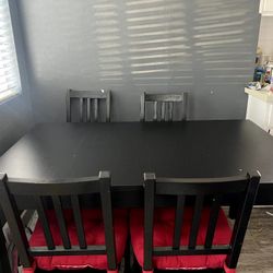 Wooden Dining Table With 4 Chairs
