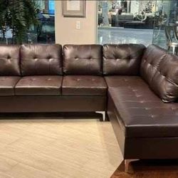 L Shaped Faux Leather Sectional Financing Available 