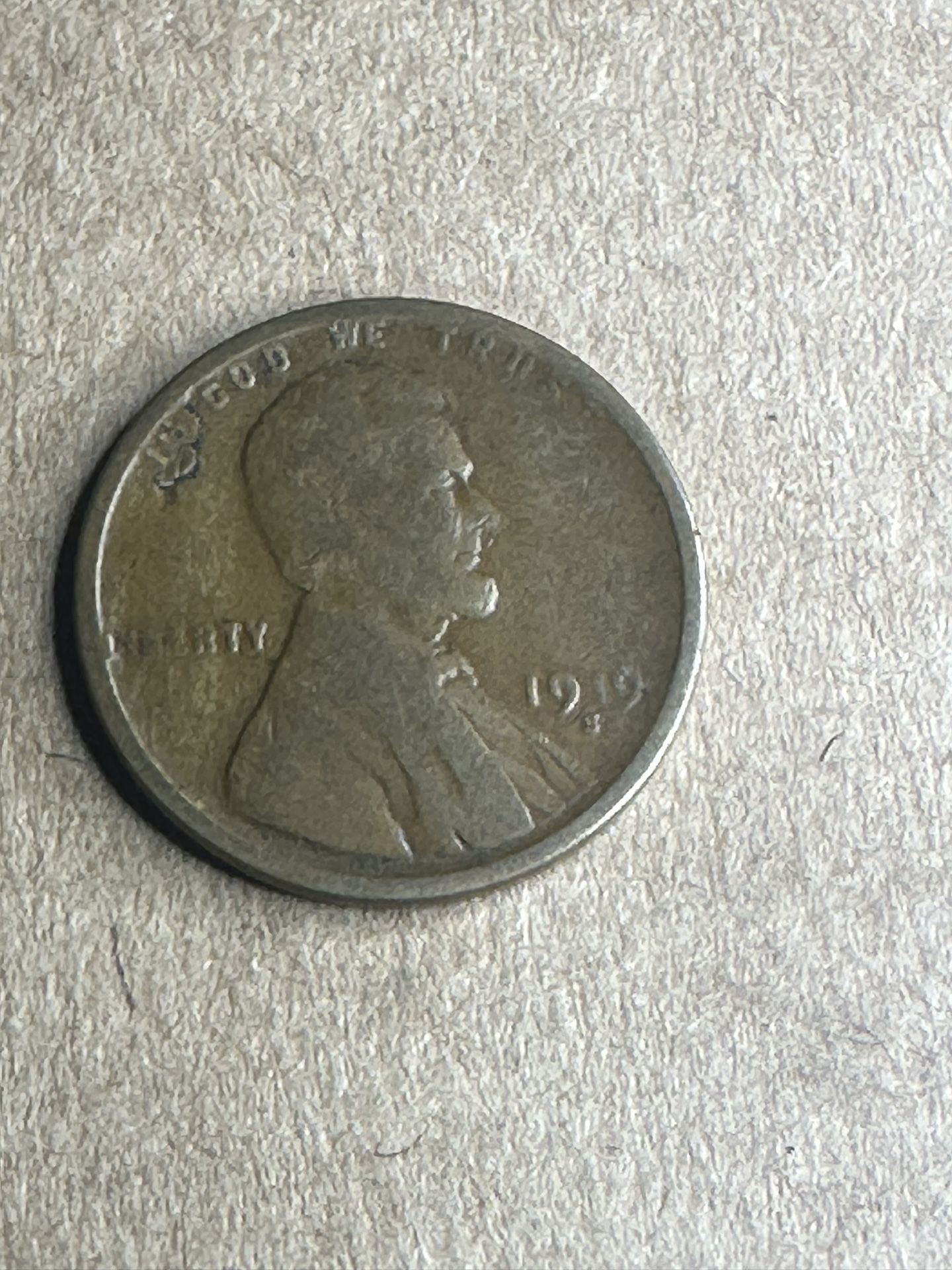 1919 S Wheat Penny L on Rim ERRORS RARE