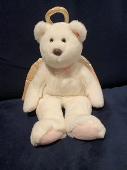 1999 Ty Beanie Buddy Halo the Angel Bear Plush Stuffed Animal