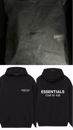 Black and white essential hoodie xs