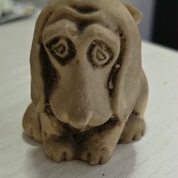 Vintage Soapstone Hound Dog Figurine 