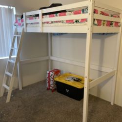 High Loft Bed Frame Twin Wooden Loft Bed -Great Condition (2 Available)