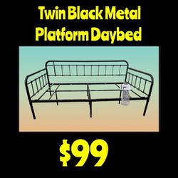 New Twin Black Metal Platform Daybed : Njft