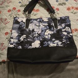 Simply Vera, Vera Wang Black Floral Tote Purse