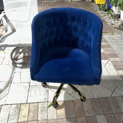 Blue velvet chair