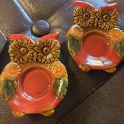 Owl vintage Candle Holders 