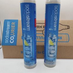(2) Pack Soda Stream CO2 URIER 60L Sparkling Water Cylinders