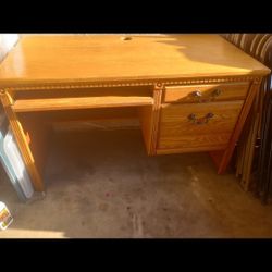 Martin HARDWOOD Desk and a 2 Drawer File Cabinet