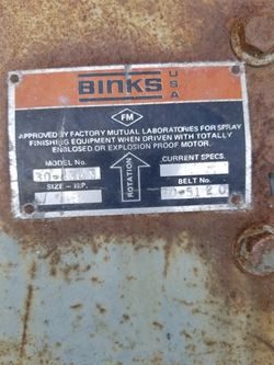 Binks exhaust fan
