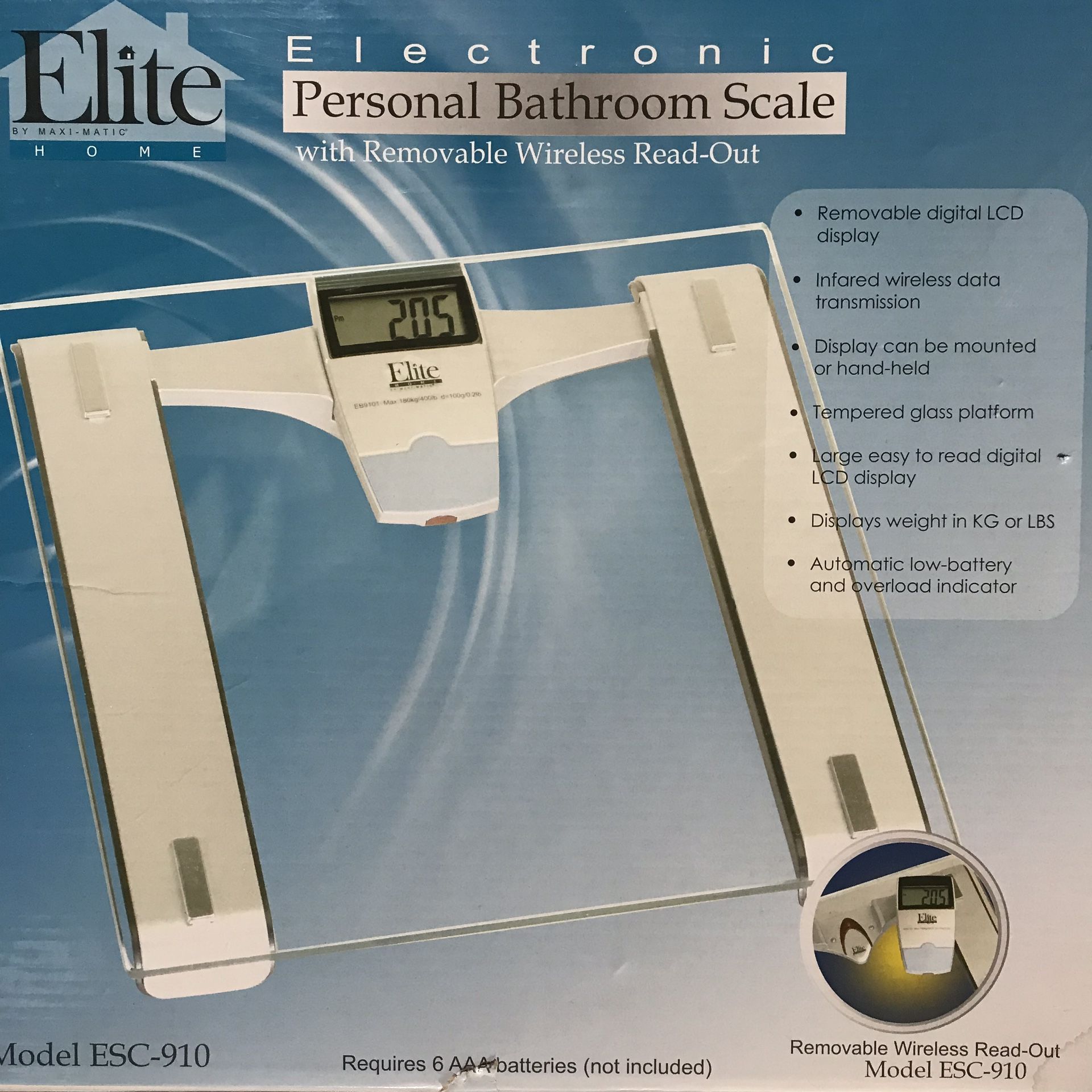 Elite Home By Maxi-Matic Electronic Personal Bathroom Scale