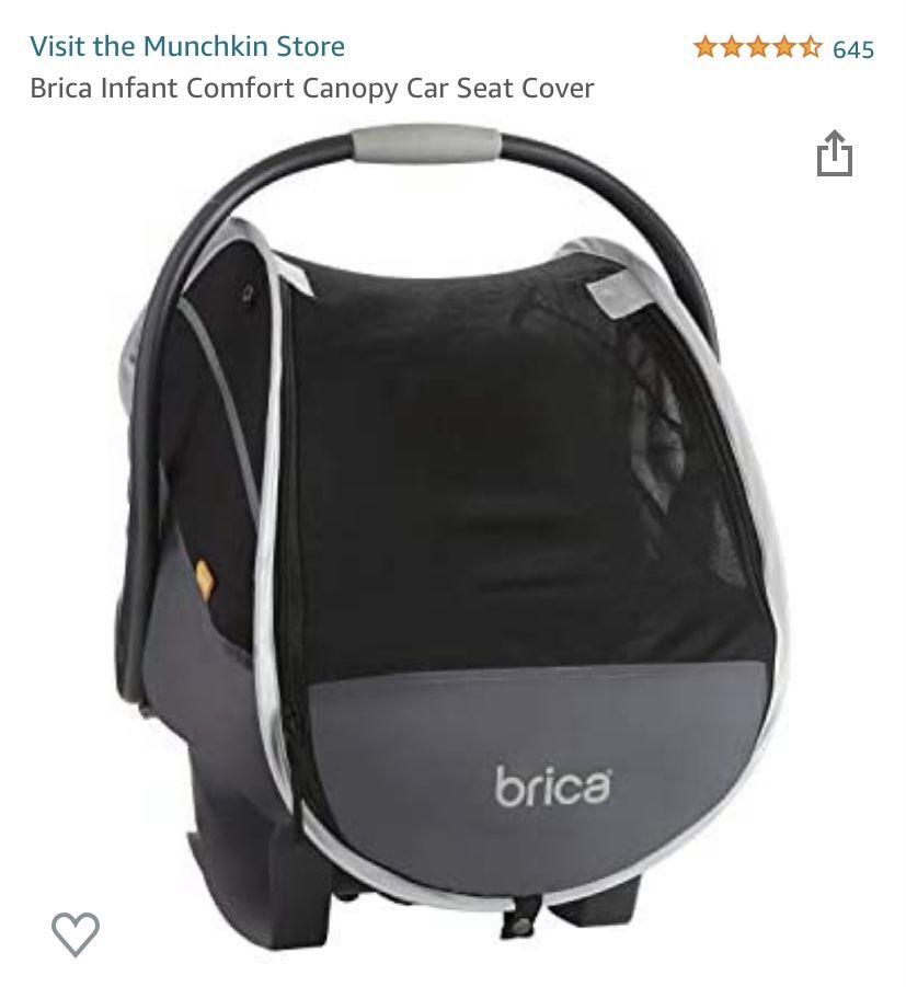 Brica Infant Comfort Canopy Car Seat Cover Mosquito Net Baby