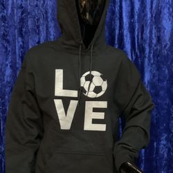 Love Black Pullover Hooded Sweatshirt 
