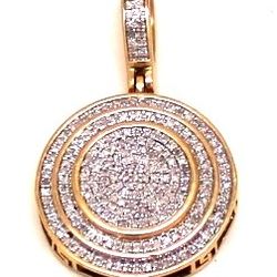 Mens Diamond/10K Gold Pendant