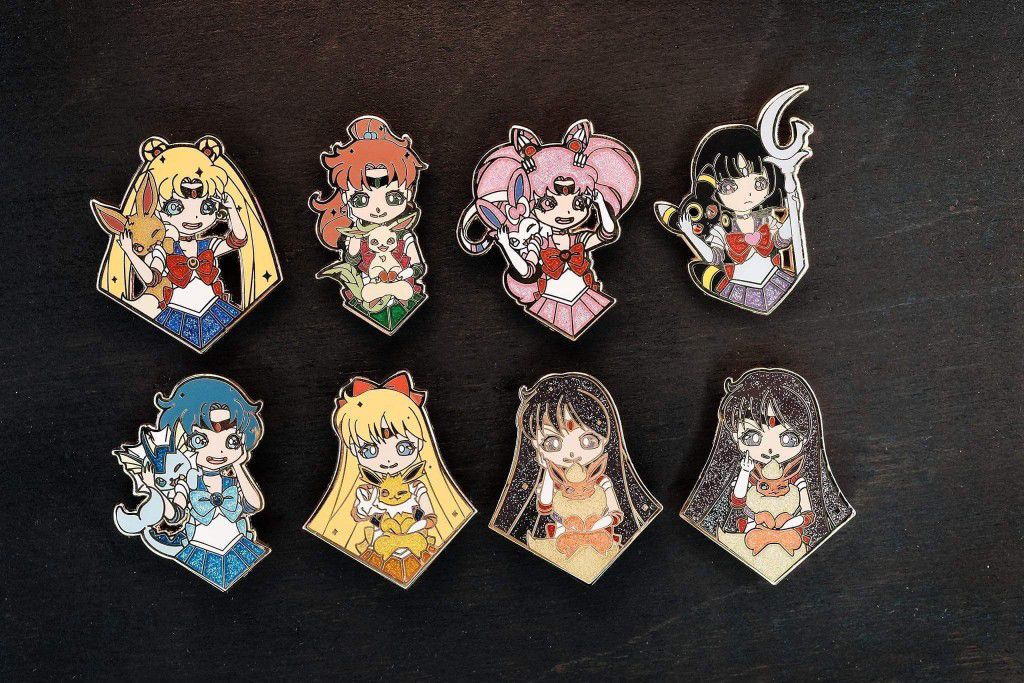 Sailor Moon and Pokemon Enamel Pins