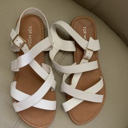 White Flat Sandal # 8