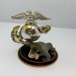 Bradford Exchange USMC Devil Dog Marine Corps Statue Limited Bulldog Chipped 