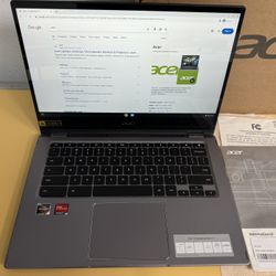Acer Chromebook Spin 514 14.0” FHD IPS Touch Display Laptop -AMD Ryzen 5 8GB RAM SSD 128GB Silver - (Open Box Condition)
