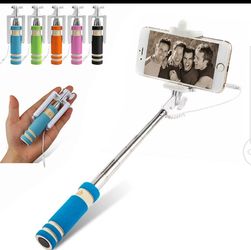 EU Stock Universal Wired Selfie Stick For Android 7 6 5 Xiaomi Phone Monopod Palo Selfie Sticks Tripod Holder PINK