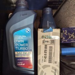 OEM New Oil Filter And 4 Bottles BMW 0-20