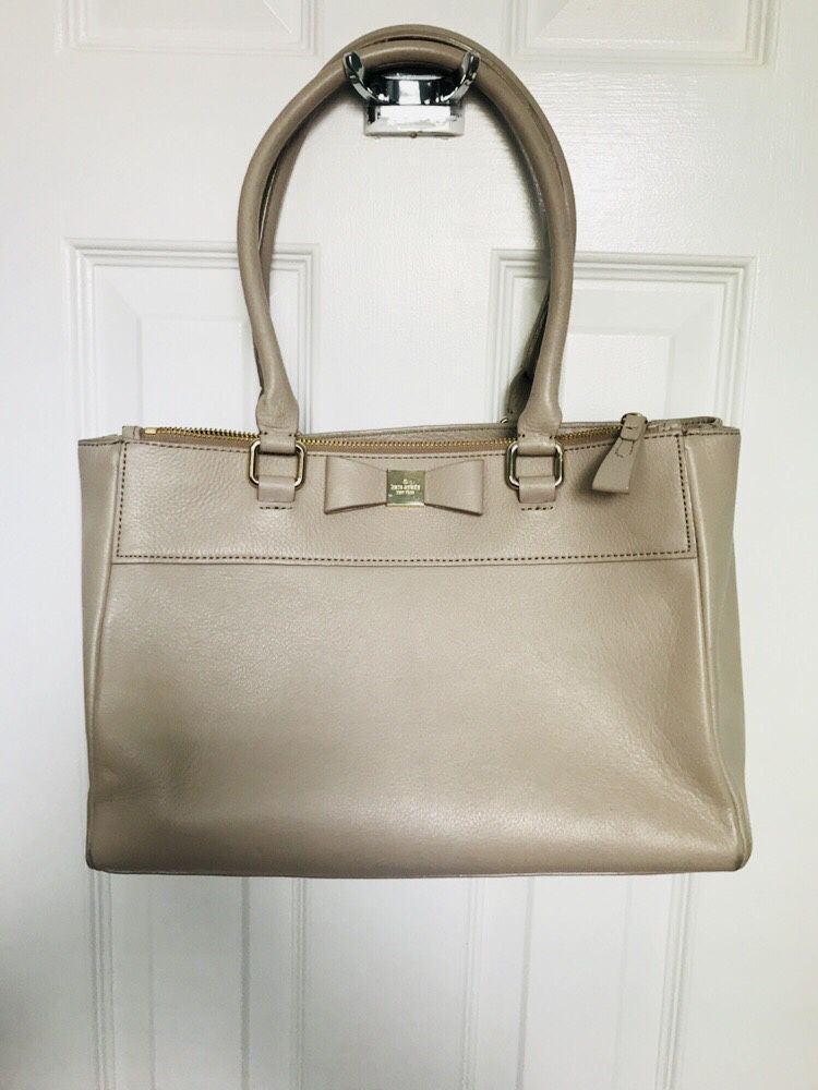 NWOT - Authentic Kate Spade of NY Cream Colored Leather Tote/Handbag