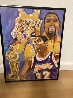 Magic Johnson Framed Painting 16x20