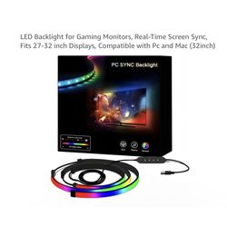 Brand new LED Backlight for Gaming Monitors, Real-Time Screen Sync, Fits 27-32 inch Displays, Compatible with Pc and Mac (32inch)  Whitestone/Flushing