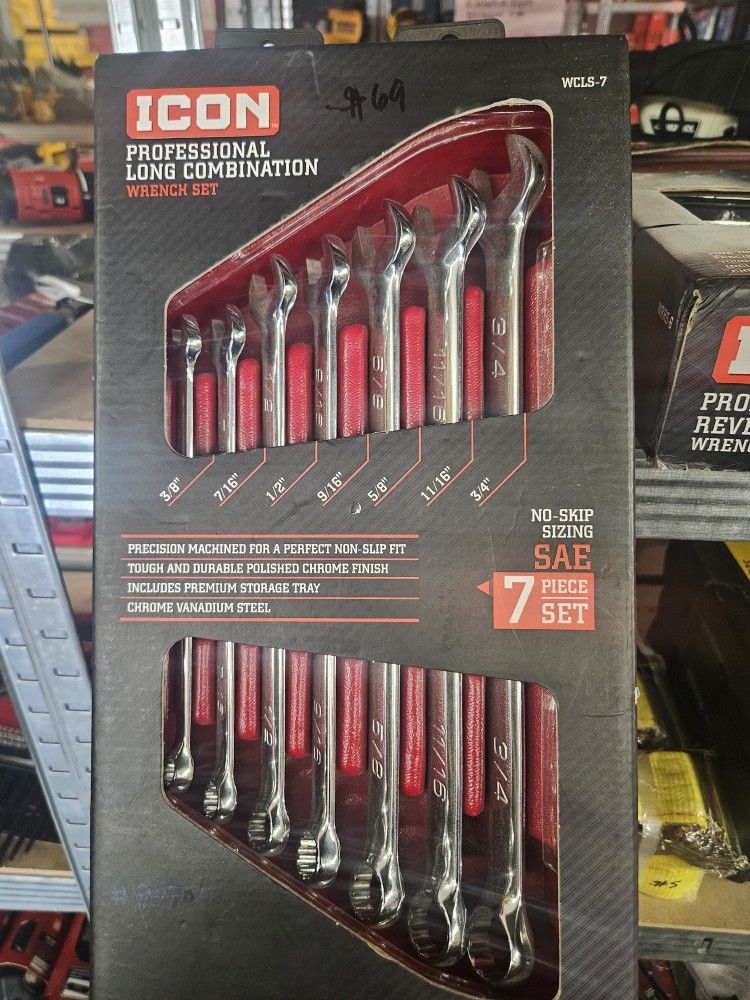 Icon Professional Long Combination Wrench Set