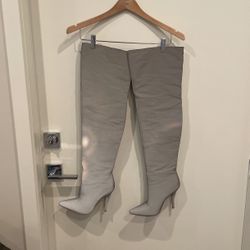 Pretty Little Thing Grey Fluorescent Thigh High 