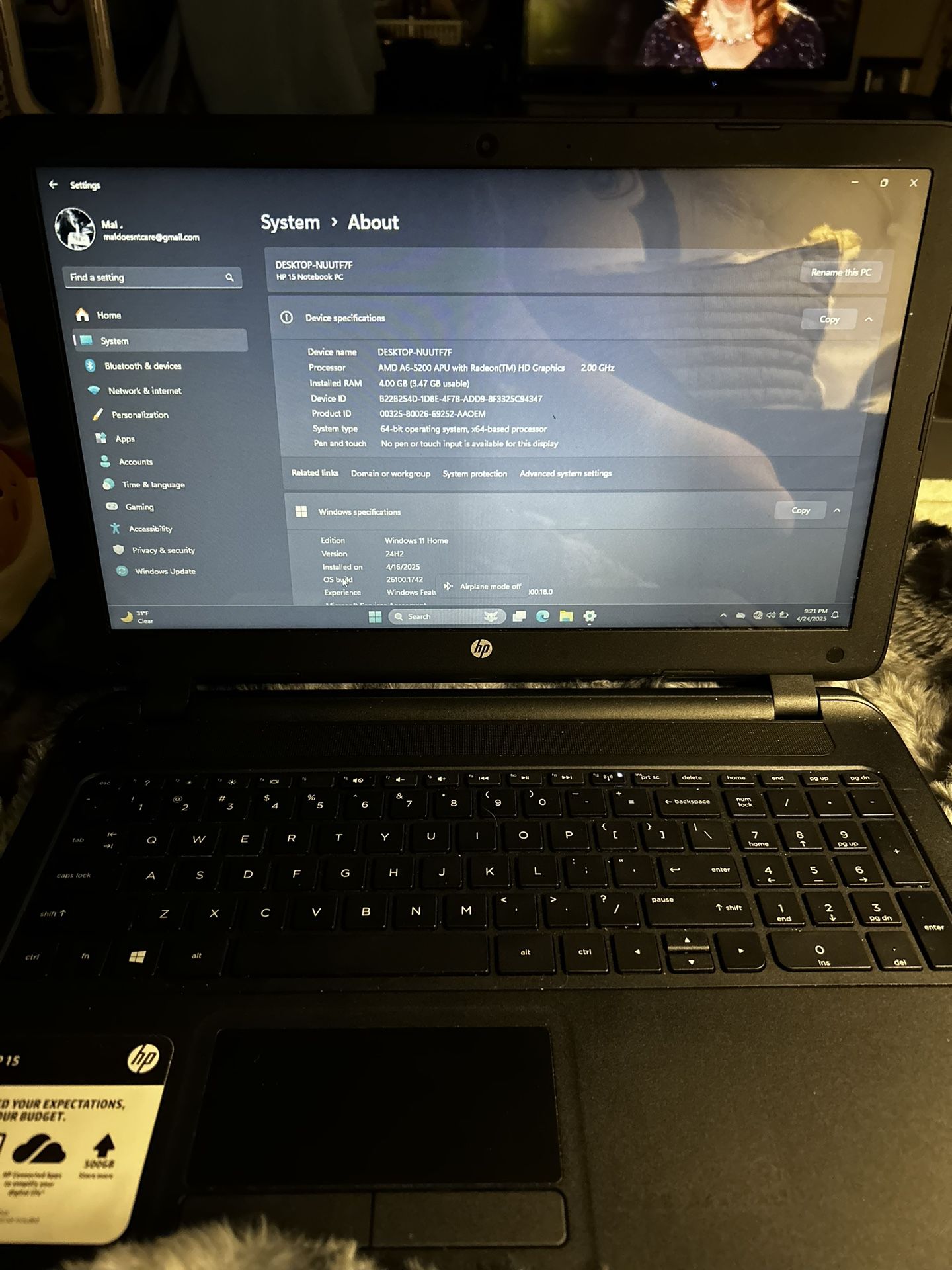 HP 15 Laptop 500GB+ Storage