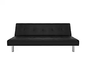 DHP black leather futon