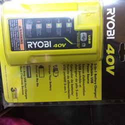 Ryobi 40 Volt 2 In 1 charger And USB Power Source