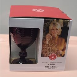 Martha Stewart Festive Bow 4-pc. Wine Glass Set