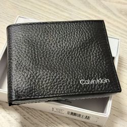 New! Calvin Klein Leather Wallet RFID Protection
