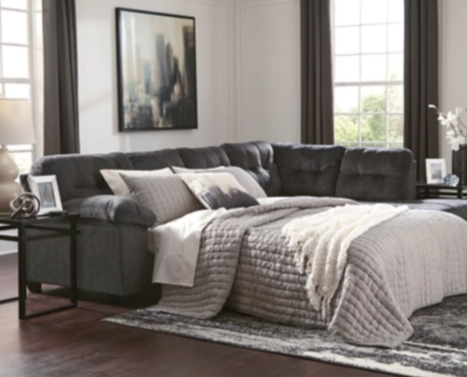 Grey Sectional with Sleeper 