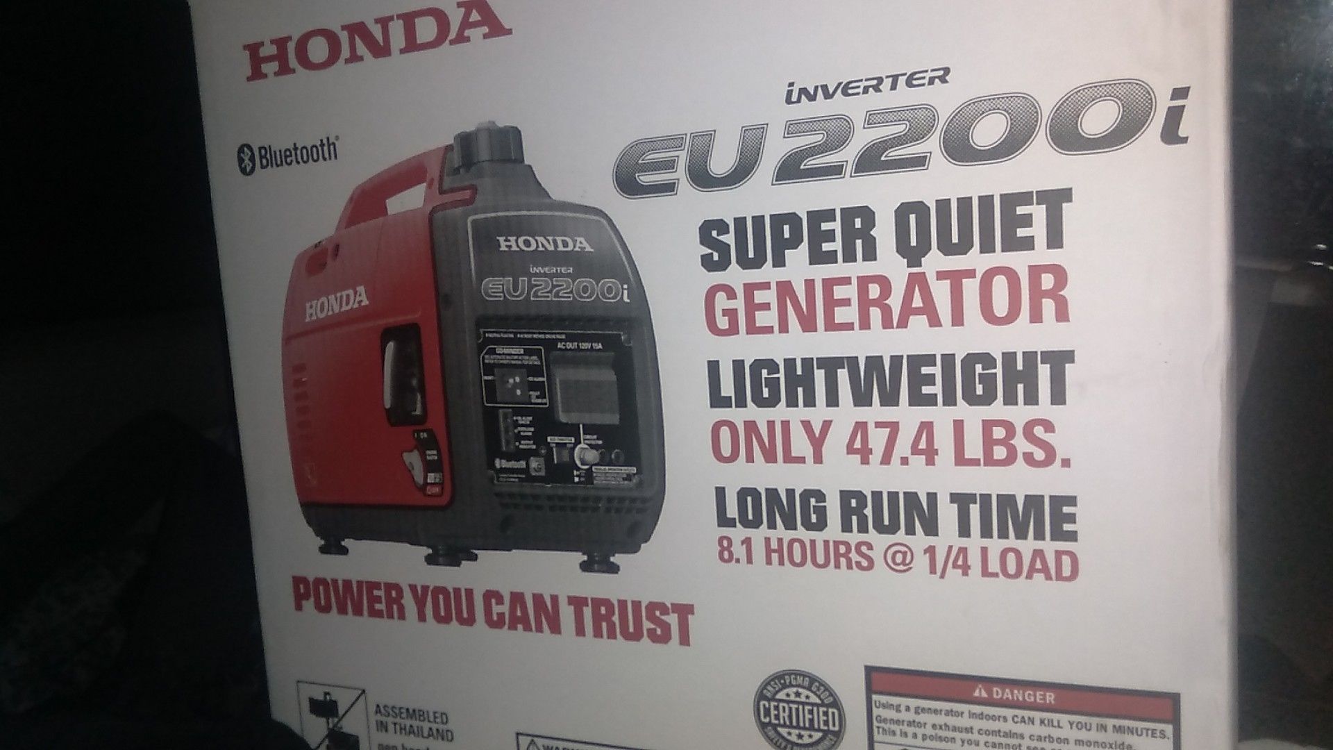 Eu2200i Honda whisper quiet generator
