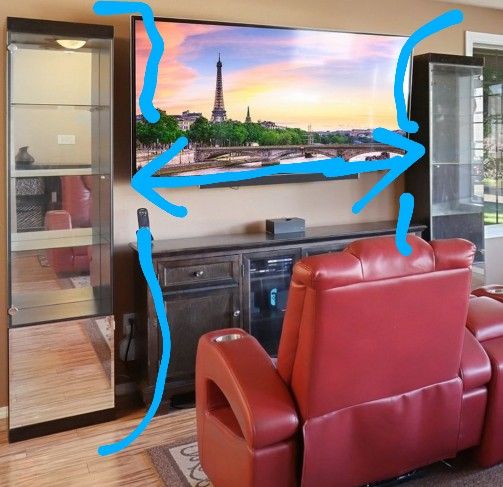  -2 Glass Shelve W/ Lights & Doors Curio Cabinets 