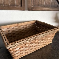 Rectangular  natural wicker storage basket